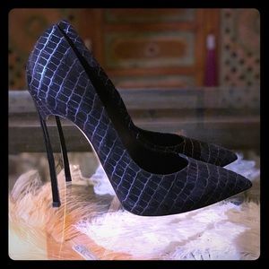 Casadei Blade Heel Stilettos in Mermaid Print.